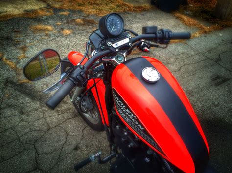 By turning it into a cafe racer! Drag handlebars on my 884r | Sportster cafe racer