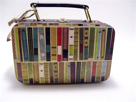 Decoupaged Wooden Mini Suitcase Books Library By Tatteredpearls
