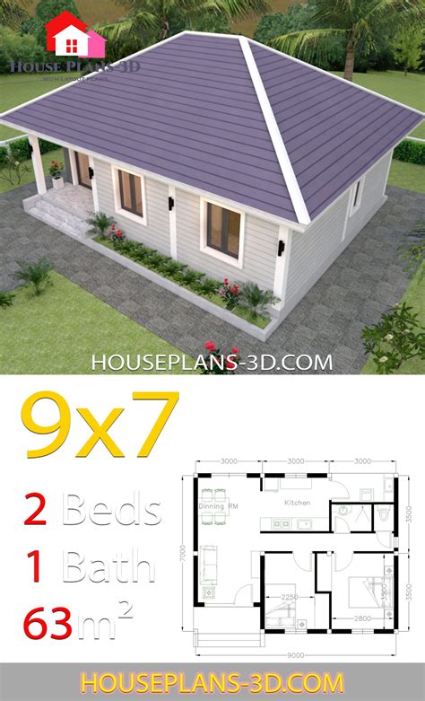 This will be the second of a series of three videosif you like th. House Plans 9x7 with 2 Bedrooms Hip Roof | House plans ...