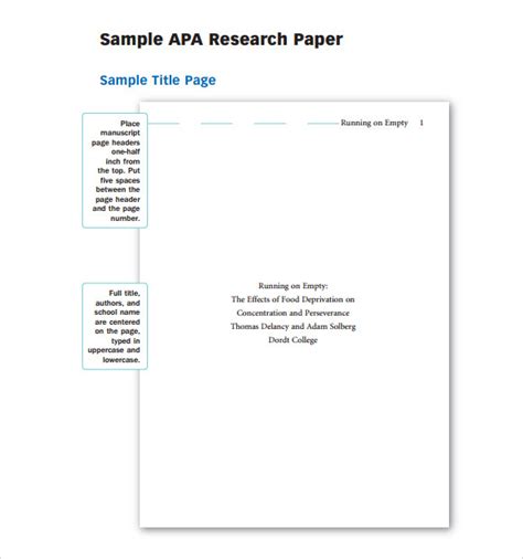 Free 7 Sample Apa Outline Templates In Pdf