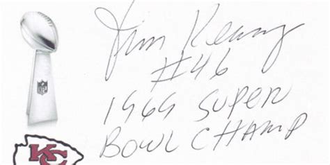 Jim Kearney Kc Chiefs 1969 Super Bowl Iv Champ Signed 3x5 Card