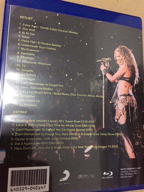 For me,shakira is one of those artists where it doesn't really matter if you can't understand what she's singing about because of her language,the fact is she still sounds great and the music gets your foot tapping. Bluray Shakira - EL Dorado Tour - MADONNA MADWORLD
