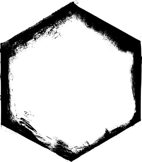 4 Grunge Hexagon Frame Png Transparent