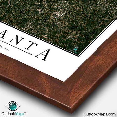 Atlanta Ga Area Satellite Map Print Aerial Image Poster