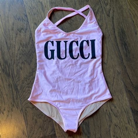 Gucci Swim Gucci Pink Onepiece Bathing Suit Sz M Bnwt Poshmark