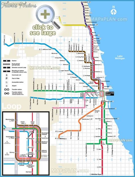Chicago Metro Map Travelsfinderscom
