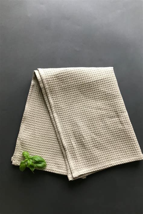 100 Natural Linen Kitchen Towels Handmade Thick Waffle Linen Etsy