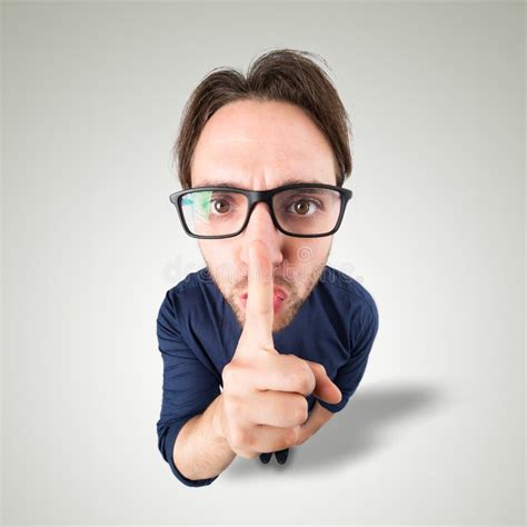 Man Say Shhh With Hand Gesture Stock Image Image Of Expression Eyes