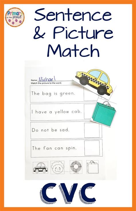 These are considered the simplest words and the starting point of many phonics programs (after some work on initial sounds). CVC Picture and Sentence Match | Cvc words, Phonics ...