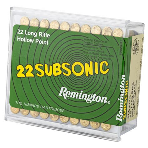 Remington Subsonic 22lr 38gr Hollow Point 100 Round Box Trigger Depot