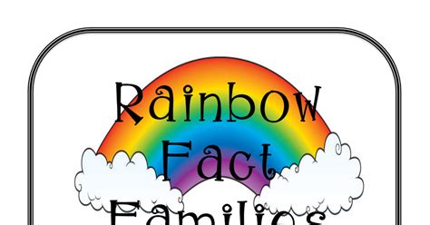 Rainbow Fact Familiespdf Rainbow Facts Math Activities Rainbow