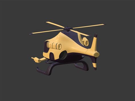 3d Model Cartoon Helicopter Vr Ar Low Poly Cgtrader