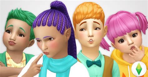 My Sims 4 Blog Base Game Hair Recolors Part 1 Toddlers