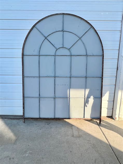 Arched Iron Mirror W24 Glass Panes Antiquities Warehouse