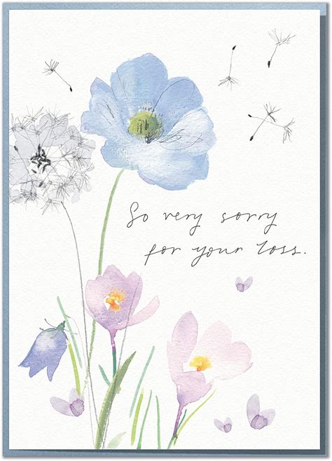 So Very Sorry For Your Loss Beautiful Heartfelt Sympathy Card Amazon
