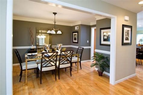 Warm grays or greige look gorgeous with dark cabinetry and flooring. Photo Gallery | Living room dining room combo, Dining room ...