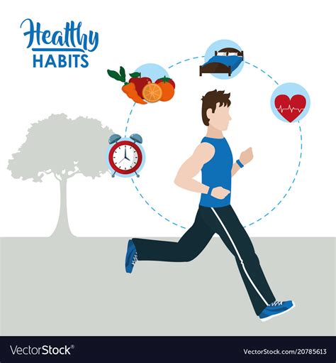 Healthy Habits Lifestyle Royalty Free Vector Image