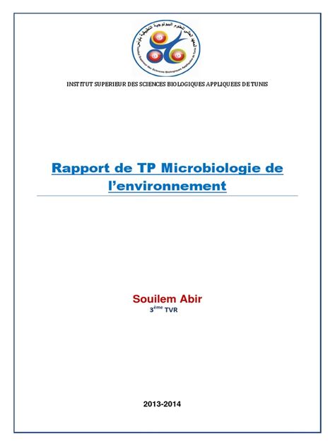 Rapport De Tp Microbiologie Enzyme De Restriction Réaction En