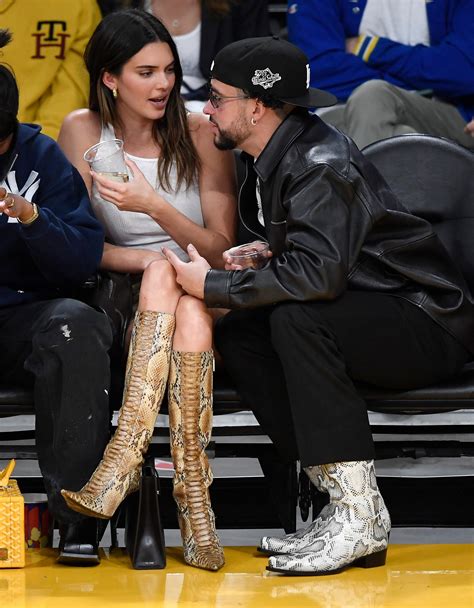 Kendall Jenner And Bad Bunny Wear Matching Leather Pants During First Pda Session Teen Vogue