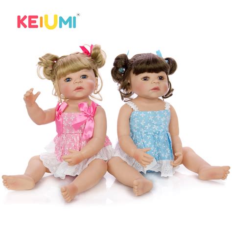 Keiumi 22 Inch Full Body Silicone Reborn Baby Doll Twins Fashion Kids