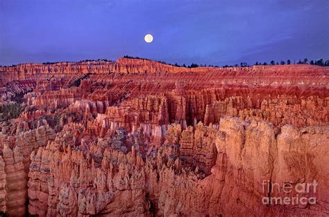 Moonrise Over The Silent City Hoodoos Bryce Canyon National Park