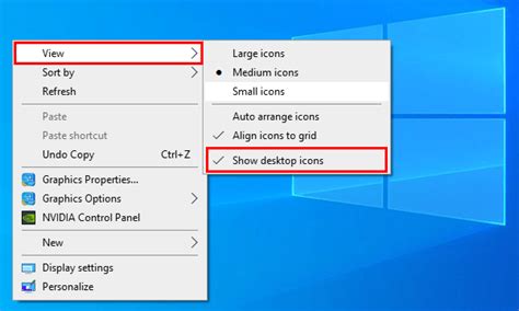 How To Show Hide Or Resize Desktop Icons In Windows 10