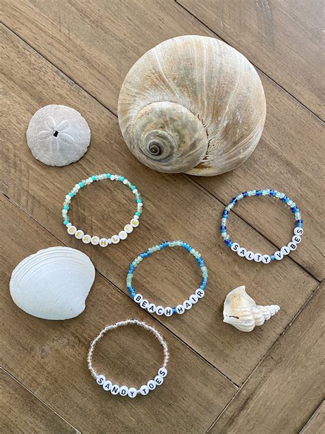 Beach Theme Bracelets Beach Jewelry Beaded Bracelets Etsy Uk