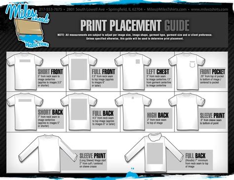 T Shirt Placement Chart Shefalitayal