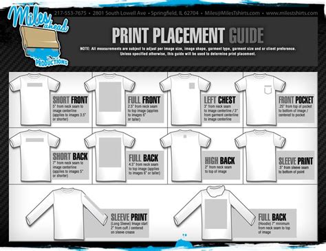 Print Placement Guide Htv Placement On Back Of Shirt Sizing And