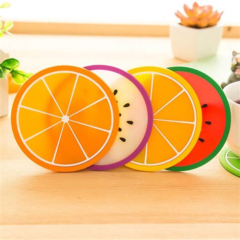 Fruit Shapes Coaster Tableware Placemat Coffee Pads Modern Colorful