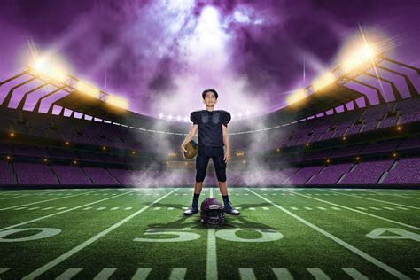 Purple Night Stadium Digital Backdrop Football Sports Photoshop