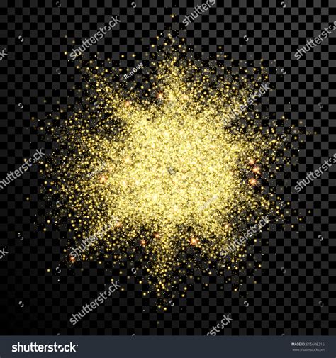 Gold Glitter Powder Explosion Golden Dust Stock Vector 615608216