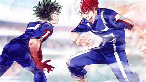 Izuku Midoriya Shoto Todoroki In Blue Dress Hd My Hero Academia Wallpapers Hd Wallpapers Id