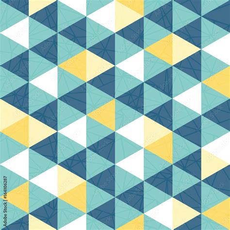 Vector Blue And Yellow Triangle Texture Seamless Repeat Pattern