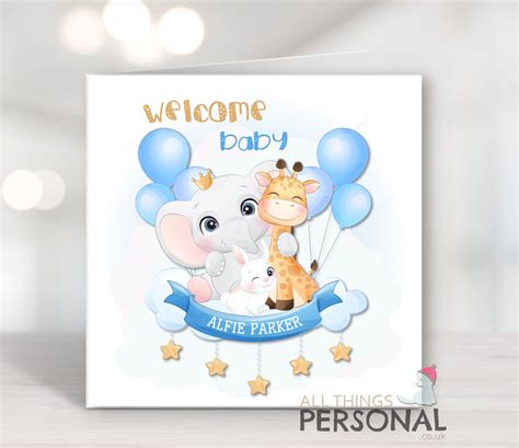 Welcome Baby Boy Card All Things Personal