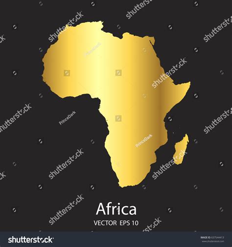 High Detailed Gold Africa Map Vector Eps 10 Royalty Free Stock