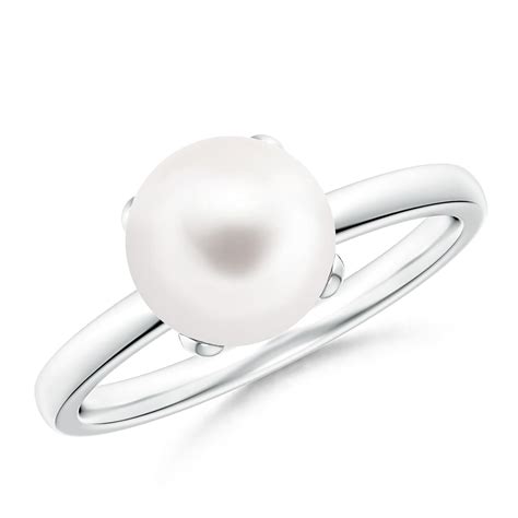 Classic Solitaire Freshwater Cultured Pearl Ring Angara