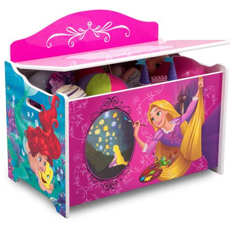 Disney Princess Deluxe Wood Toy Box By Delta Children Colorful Graphics