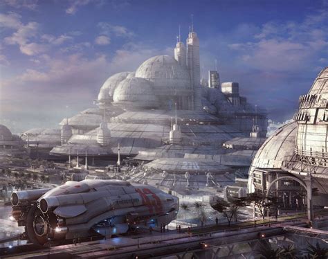 Futuristic City Concept Spaceship Environments By Stefan Morrell