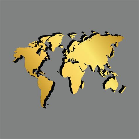 World Map 3d Gold By Curutdesign Thehungryjpeg