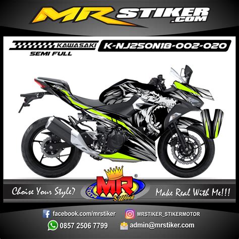 Stiker sporty buat vega r new : Stiker motor decal Kawasaki Ninja 2018 All New Dark Wolf ...