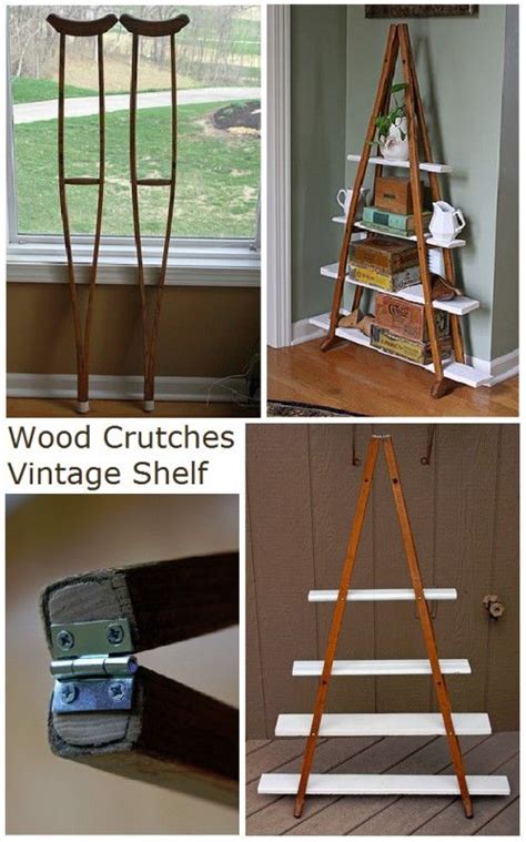 Wood Crutches Vintage Shelf Wood Projects Pinterest