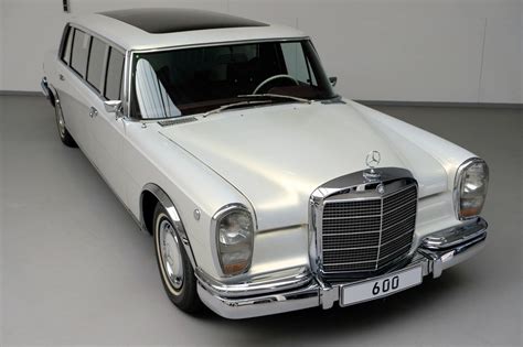 1975 Mercedes 600 Pullman Maybach W100 Perlmutt Weiss Metallic For Sale