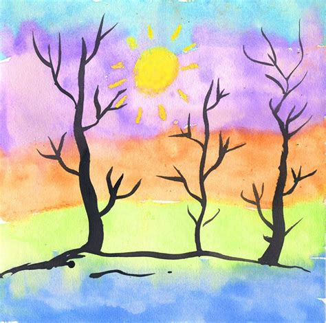 Pin By Jacy Boyd On Whimsical Trees Kindergarten Art Watercolor Art