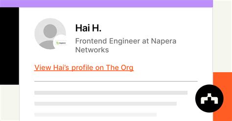 Hai H Frontend Engineer At Napera Networks The Org