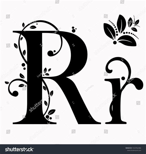 Alphabet With Ornaments Vector Vintage Letter R Upper And Lower Case