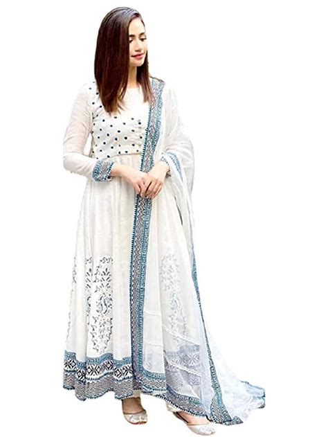 buy antedea latest women s rayon anarkali kurti with tunic top and dupatta white rayon kurta