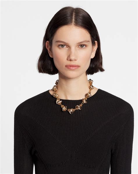 partition by lanvin knot necklace gold crystal lanvin