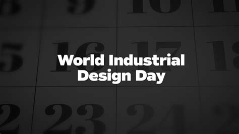 World Industrial Design Day List Of National Days