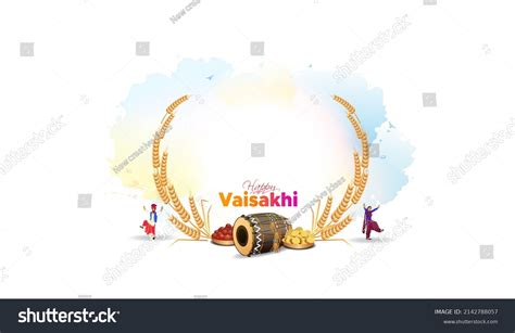 Vaisakhi Baisakhi Festival Celebration Banner Design Stock Illustration